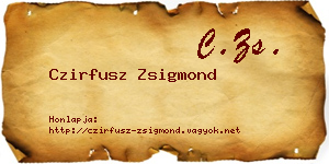 Czirfusz Zsigmond névjegykártya